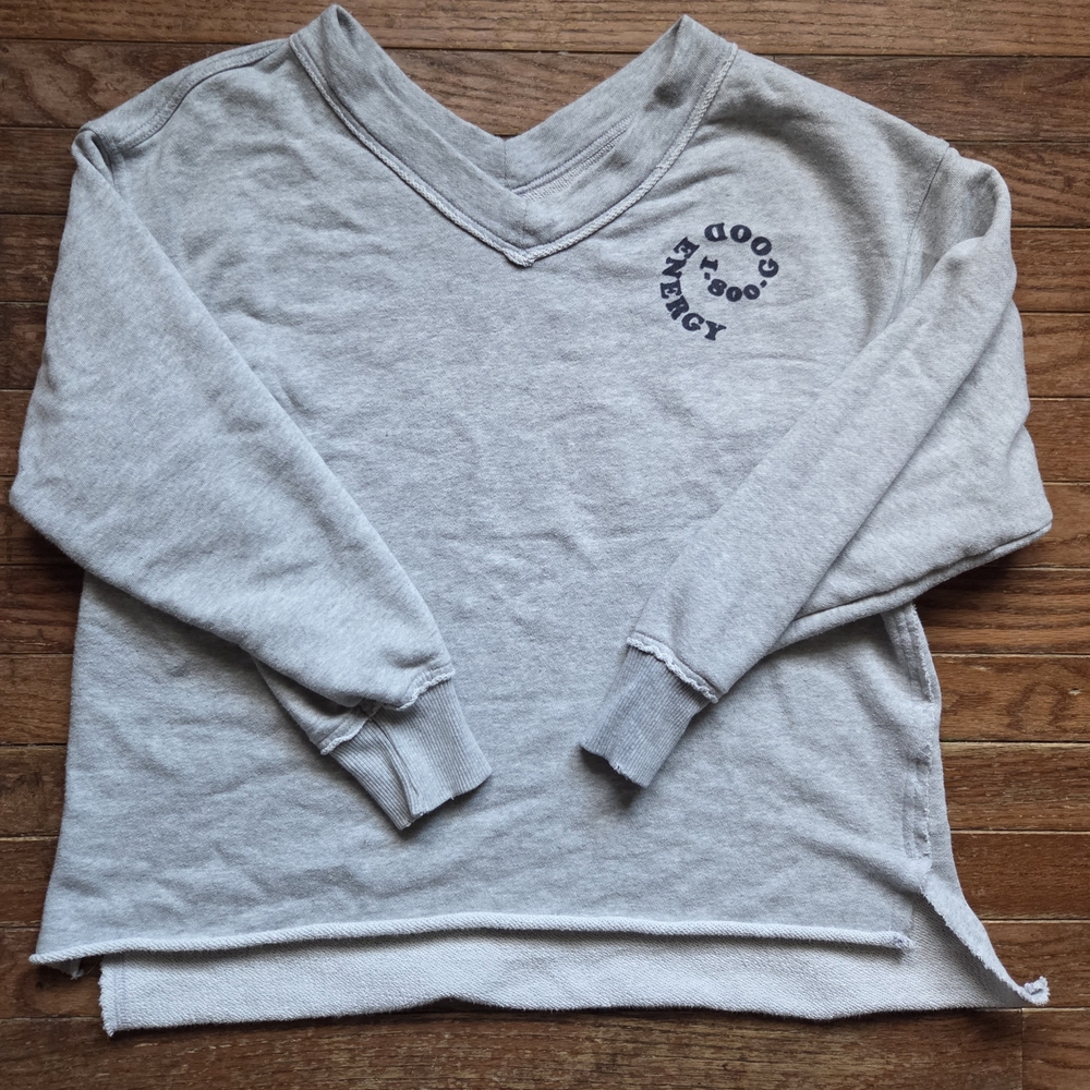 Aerie Gray Textured Knit Top